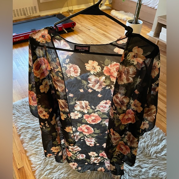 Blouse Cardigan, see through, thin and fluffy, one size - Picture 2 of 3